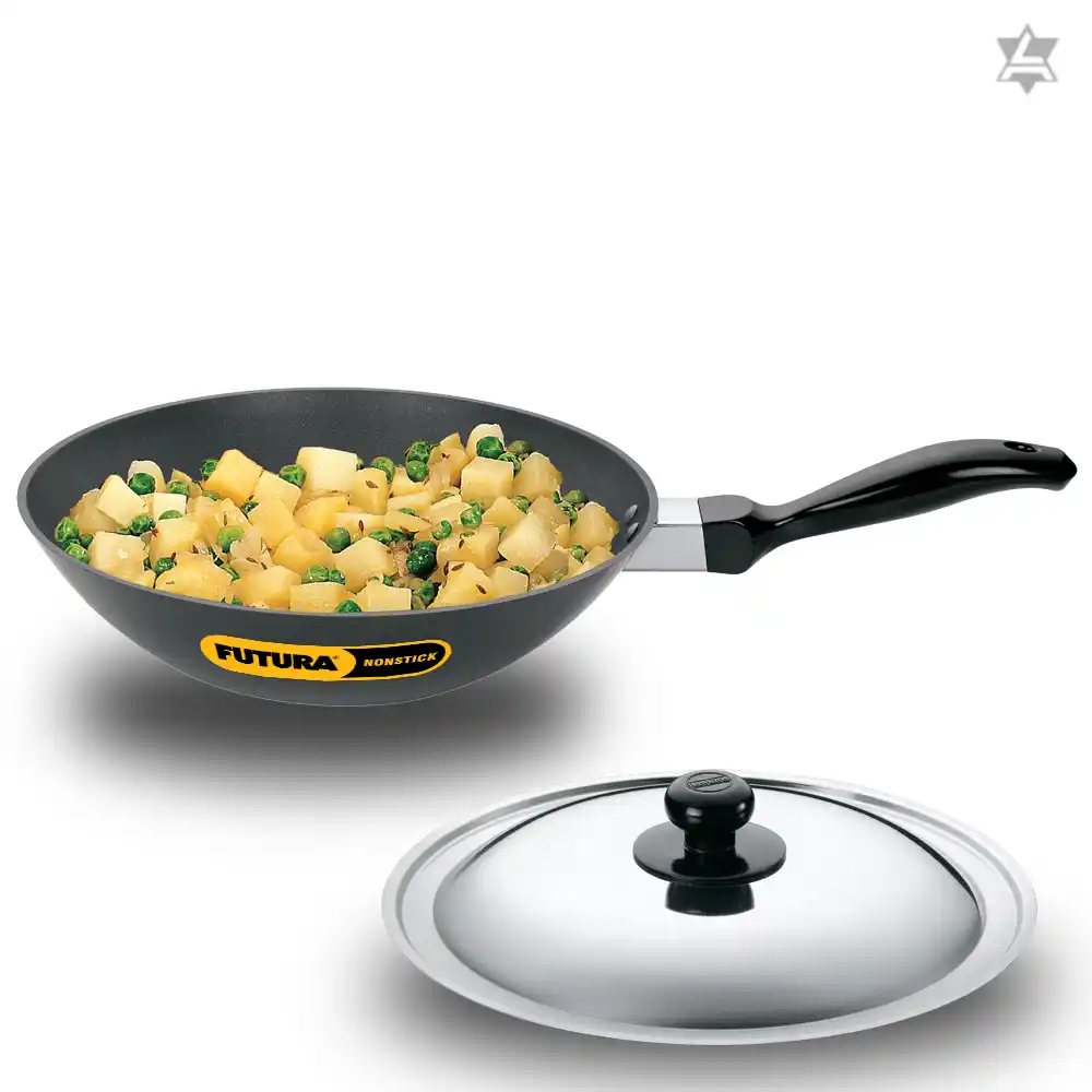 Hawkins Non Stick Deep-Fry Pan, Kadai, Stir-Fry Pan (NDL20S) Kadhai 26 cm diameter with Lid 2 L capacity  (Hard Anodised, Non-stick) 4.4173 Ratings & 18 Reviews